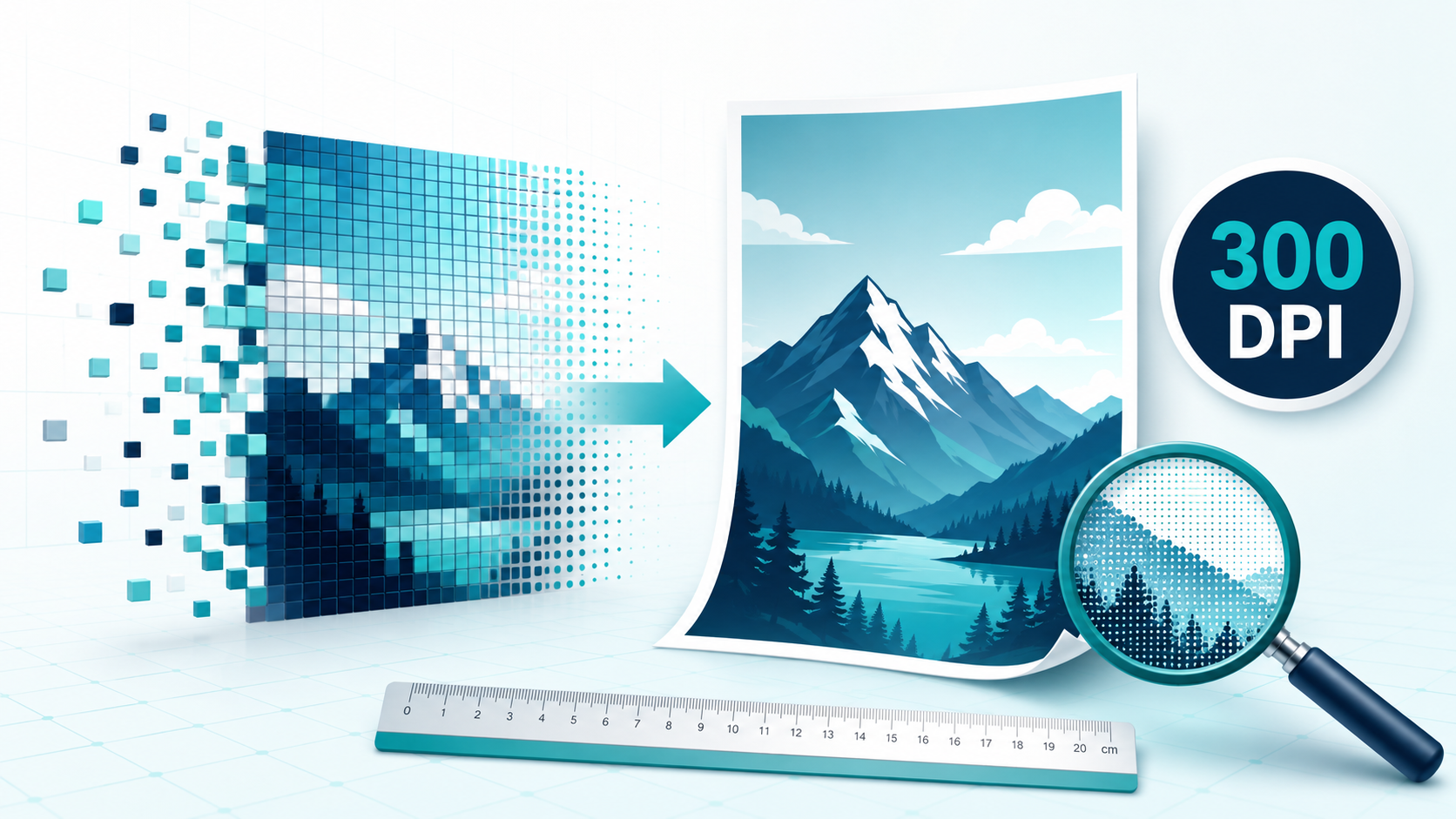 Side-by-side comparison of a blurry pixelated POD design and a sharp print-ready design on a computer screen